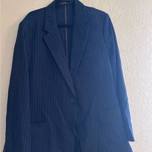 Banana Republic Dark Blue Striped Blazer